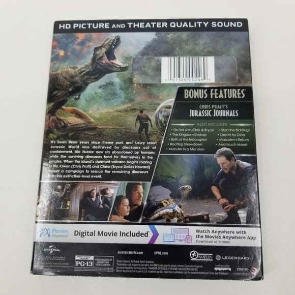 Jurassic World Fallen Kingdom 2 DVD Blu Ray Bundle - Picture 6 of 6